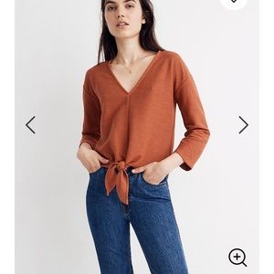Made well orange tie quarter sleeve top